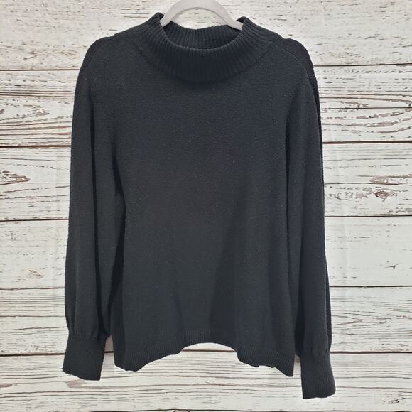 Chico's Women's Black Knit Cotton Blend Pullover Sweater Size 3 - Picture 1 of 11